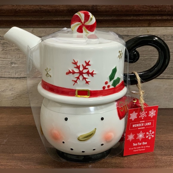 Super Cute 🥰 Tea for One Stacking Snowman Mug and Teapot - NEW - Picture 5 of 5